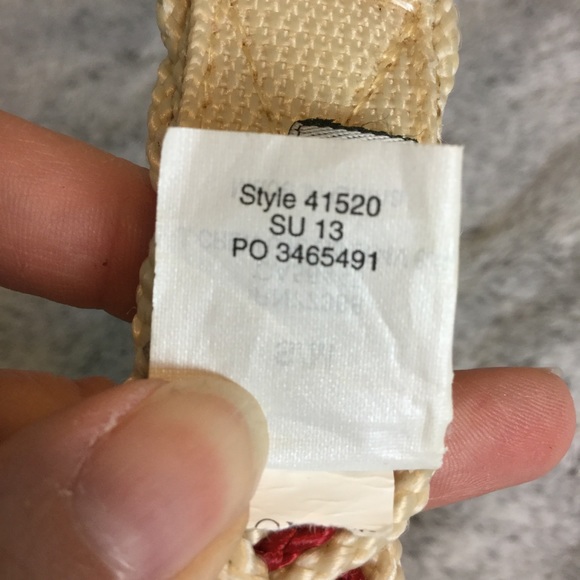 J. Crew braided nautical rope belt red & cream S/M - Picture 8 of 14